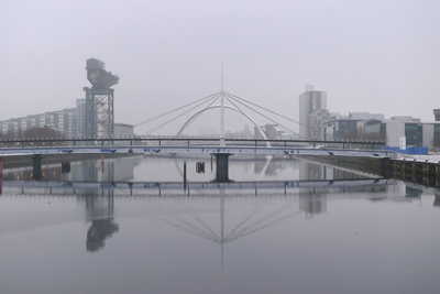 Scotland, Glasgow, River Clyde bridges