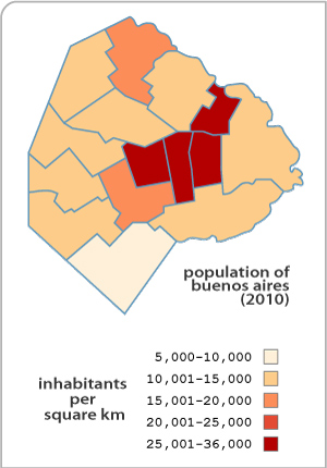 Buenos Aires, 2010 population map