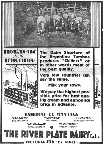 Argentina, River Plate Dairy Co advert, 1932