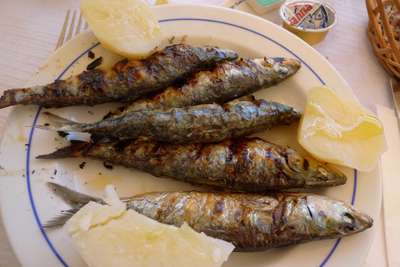 Portugal, food, sardinhas assadas, sardinhas grelhadas