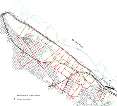 Buenos Aires, mapa de las tierras de Rosas