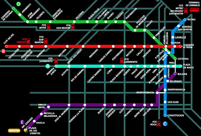 Buenos Aires, subte, mapa, 2007, Diseño Shakespear