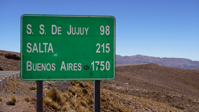 Argentina, Jujuy, road sign